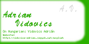 adrian vidovics business card