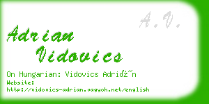 adrian vidovics business card